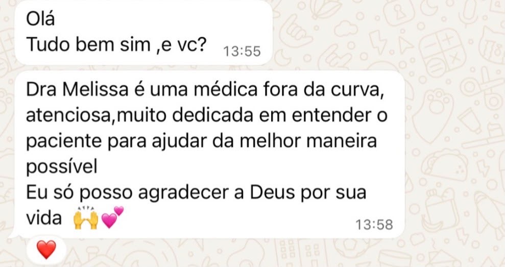 Depoimento de paciente da Dra. Melissa 1